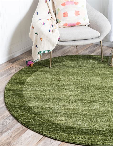 Light Green 183cm x 183cm Loft Round Rug | AU Rugs