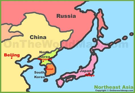 Map of Northeast Asia (Northeastern Asia)