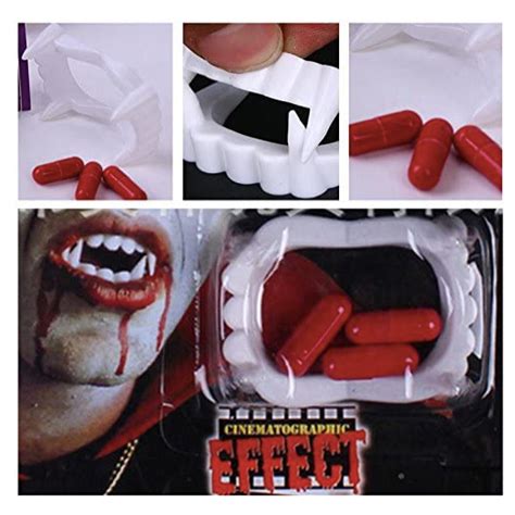 MSIA Ready Stock/ Halloween Fake Blood Vampire Teeth Fang Realistic Werewolf Teeth Decor Prank ...