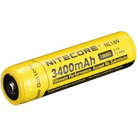 Nitecore 18650 Li-Ion Rechargeable Battery (3.7V, 3400mAh) NL189