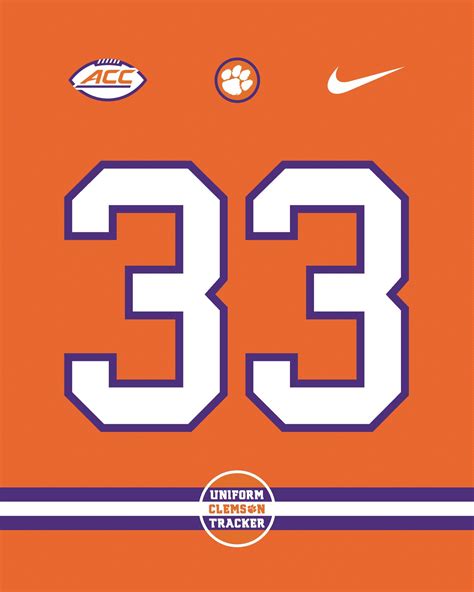 Clemson Uniform Tracker on Twitter: "CFB Countdown: 33 Days 🏈‼️ 🔸#33 ...