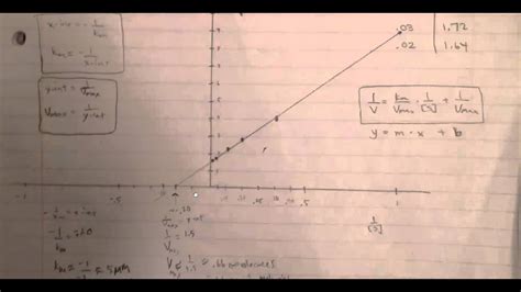 Enzymes (Part 5 of 5) - Lineweaver Burk Plot Example - YouTube