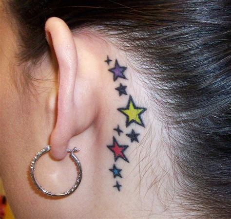 star tattoos behind your ear