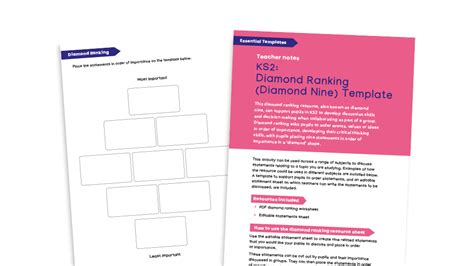 KS2 Essential templates - Diamond Ranking / Diamond Nine | Plazoom