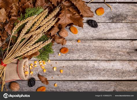 Concept Celebration Orthodox Christmas Rustic Wooden Table Fasting Food ...