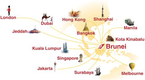 Royal Brunei Airlines route map