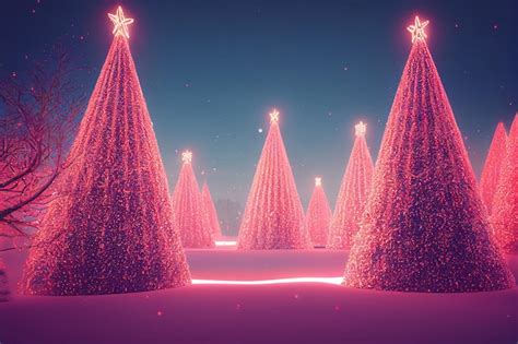 Premium Photo | Christmas tree with neon lights, christmas decoration background