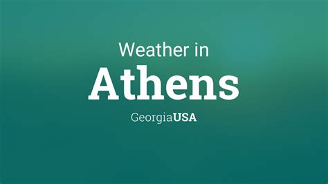 Weather for Athens, Georgia, USA