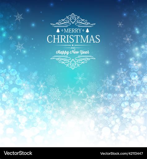 Blue greeting merry christmas decorative card Vector Image