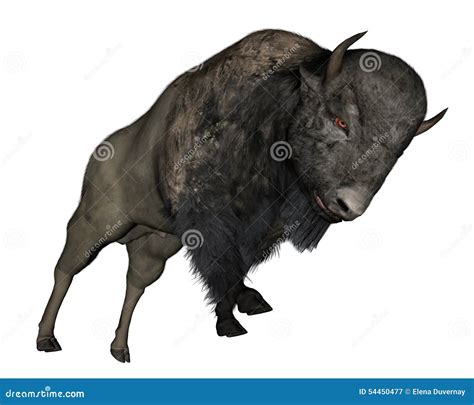 Bison charging - 3D render stock illustration. Illustration of bull ...