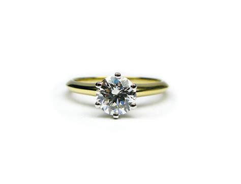 Tiffany and Co. 1.07 Carat Diamond Yellow Gold Engagement Ring | Yellow gold diamond engagement ...