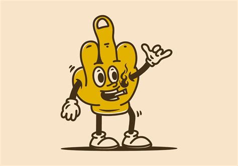 Illustration mascot design of middle finger with hands and feet 16529153 Vector Art at Vecteezy