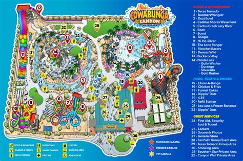 Cowabunga Canyon Waterpark Map and Brochure (2024 - 2023 ...