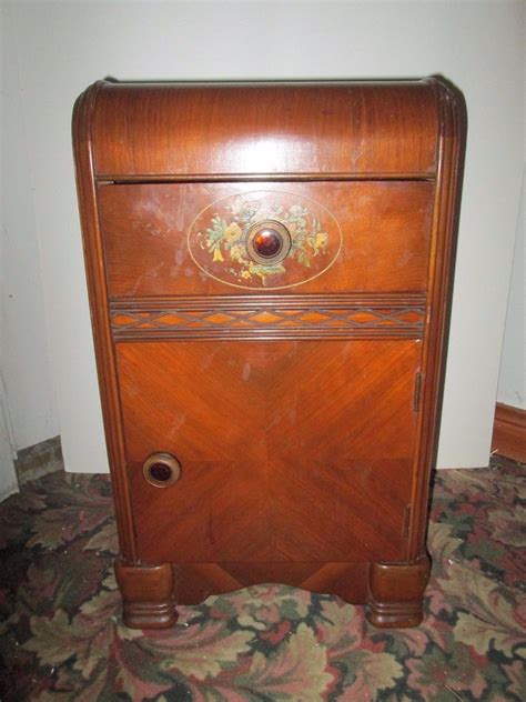 1930`S 40`s BEAUTIFUL ART DECO WATERFALL NIGHTSTAND w/ DRAWER & CABINET ...