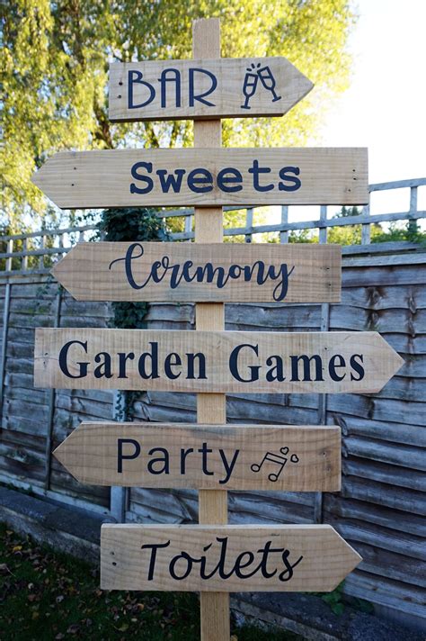 Rustic Wooden Wedding Signpost Directional Sign Wedding | Etsy