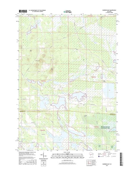 MyTopo Warrens East, Wisconsin USGS Quad Topo Map