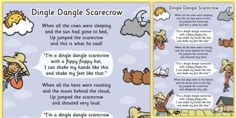 Dingle Dangle Scarecrow Nursery Rhyme Poster - scarecrow, recipe