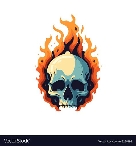 Fire skull head logo mascot design template Vector Image