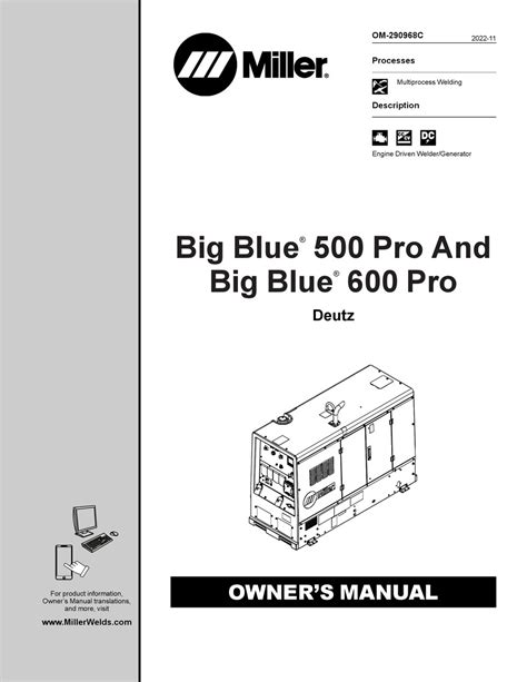 MILLER BIG BLUE 500 PRO OWNER'S MANUAL Pdf Download | ManualsLib