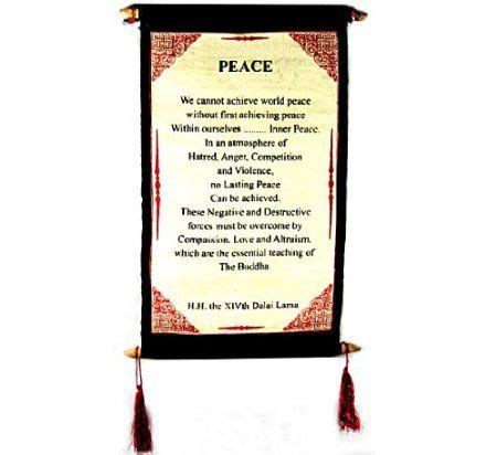 Amazon.com: Dalai Lama Quotes ~ Cotton Canvas Scroll ~ "Peace ...