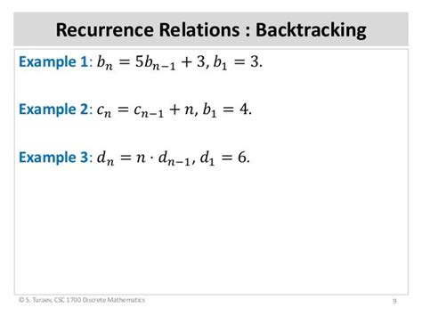 Recurrence relations