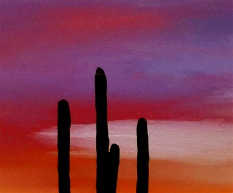 Saguaro Cactus Painting Arizona Original Art Landscape Wall | Etsy