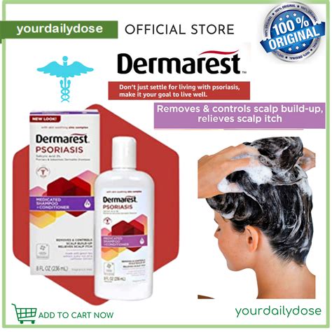 Dermarest Psoriasis Medicated Shampoo and Conditioner, Unscented, Dermatologist Tested, 8oz (236 ...