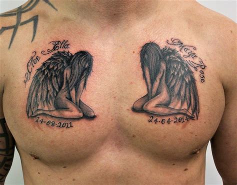 #angels #chest tattoo by Dave