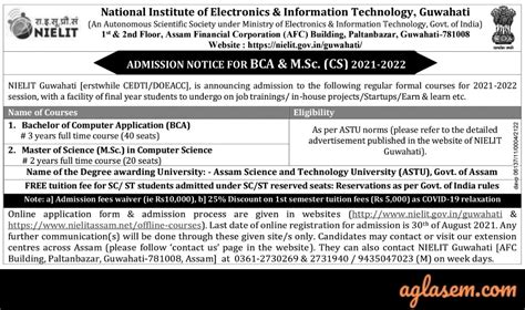 NIELIT Admission 2021 Announced for Various Courses; Details Here ...