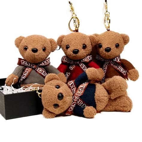 1pc 15cm Cute Teddy Bear Keychain Plush Dolls Stuffed Animals Joint ...