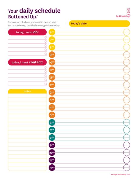 Free Printable Daily Schedule Form Template | Daily planner printables free, Daily planner ...