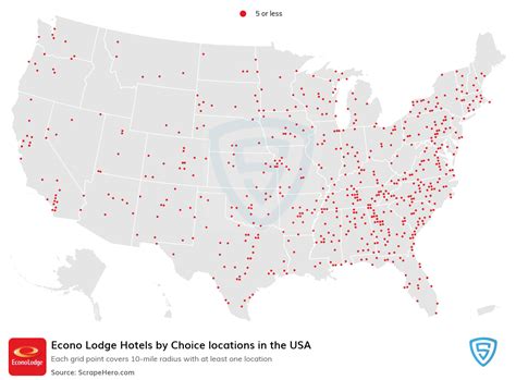 Number of Econo Lodge Hotels by Choice locations in the USA in 2023 | ScrapeHero