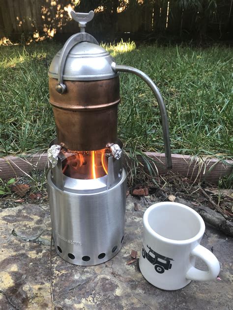 First test of vintage coffee maker and Solostove titan : r/camping