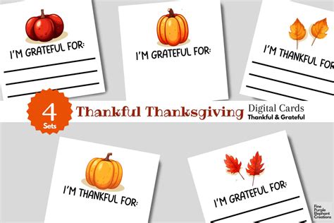 Printable Thanksgiving Thankful Cards - So Fontsy