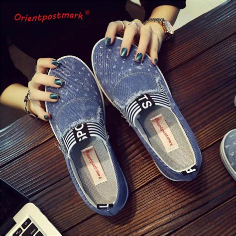 Women Denim Shoes flats Fashion Casual Jeans Shoes Girl Classic Soft ...