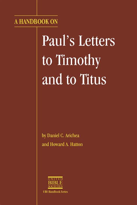 A Handbook on Paul’s Letters to Timothy and to Titus – UBS Global Store