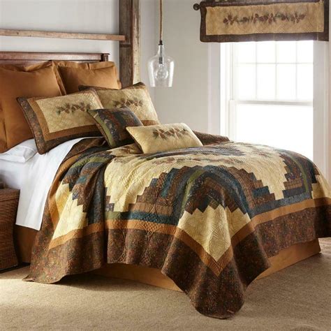 DONNA SHARP CABIN RAISING PINE CONE QUILT RUSTIC LODGE COUNTRY *QUEEN* BEDDING - Comforters & Sets