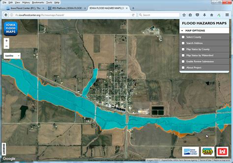 Example of the online Iowa Flood Hazard Maps created by the Iowa Flood ...