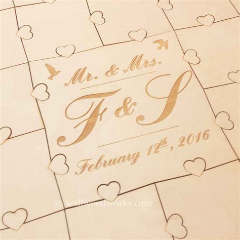 Mr & Mrs Wedding Guest Book Puzzle - Wall Woodworks Company