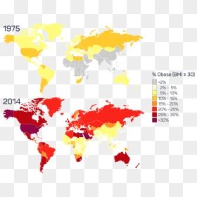 Obesity - World Map, HD Png Download - vhv