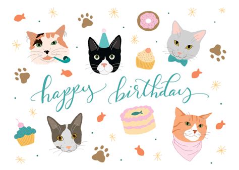 Printable Cat Birthday Cards - Printable Word Searches