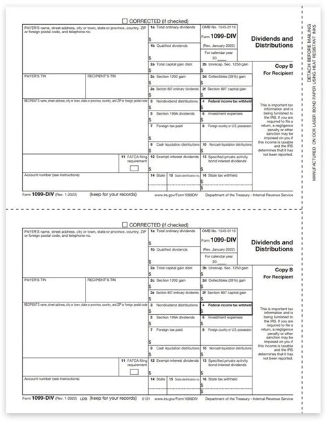 1099DIV Tax Forms Sets for Payers & Recipients - ZBPforms.com