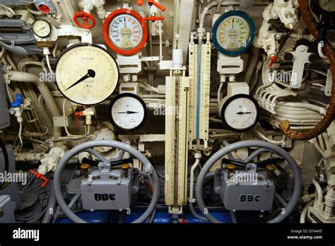 Interior of U-boat U-995 submarine, Laboe, Germany Stock Photo ...