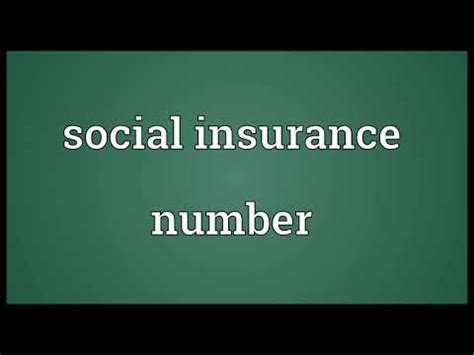 Social insurance number Meaning - YouTube