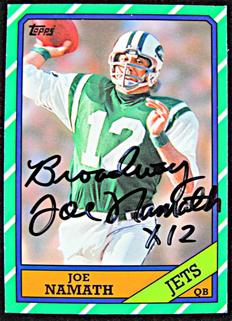 Joe Namath Autographed Card - Memorabilia Center