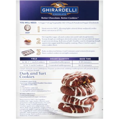 Ghirardelli Double Chocolate Crackle Premium Cookie Mix, 13.2 oz - Fred Meyer