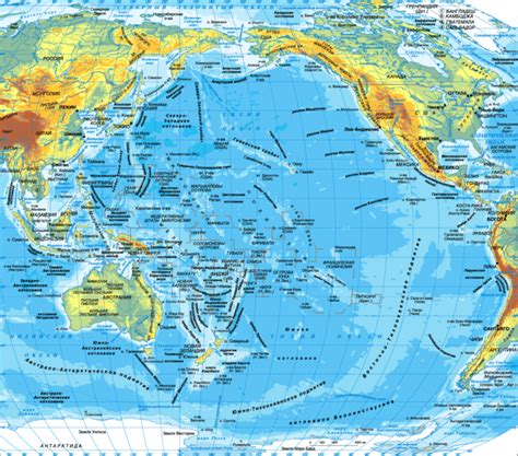 a map with the names of countries in russian and english, on top of it