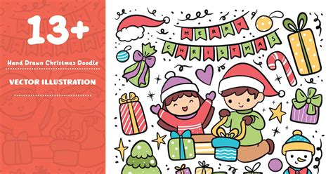 Hand Drawn Christmas Doodle, Graphics - Envato Elements