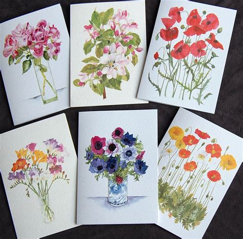 Devon :: Set of 6 Watercolour Flower Greeting Cards - | Watercolor cards, Abstract watercolor ...