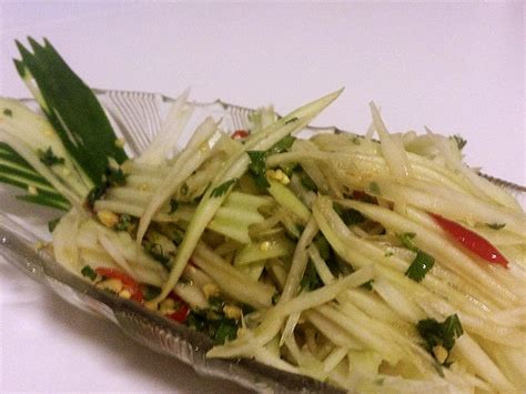 Appetizers, Pinoy Green papaya salad with a Filipino twist - Sunny side up